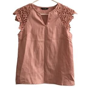 Shein lace sleeve V neck top Size XS